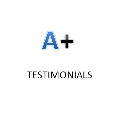 A+ TESTIMONIALS (image for) A+ TESTIMONIALS